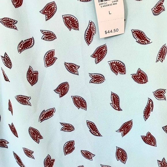 Loft Women’s Tank Top Blue with Red Floral, Spaghetti Strap Size Large - Picture 8 of 10